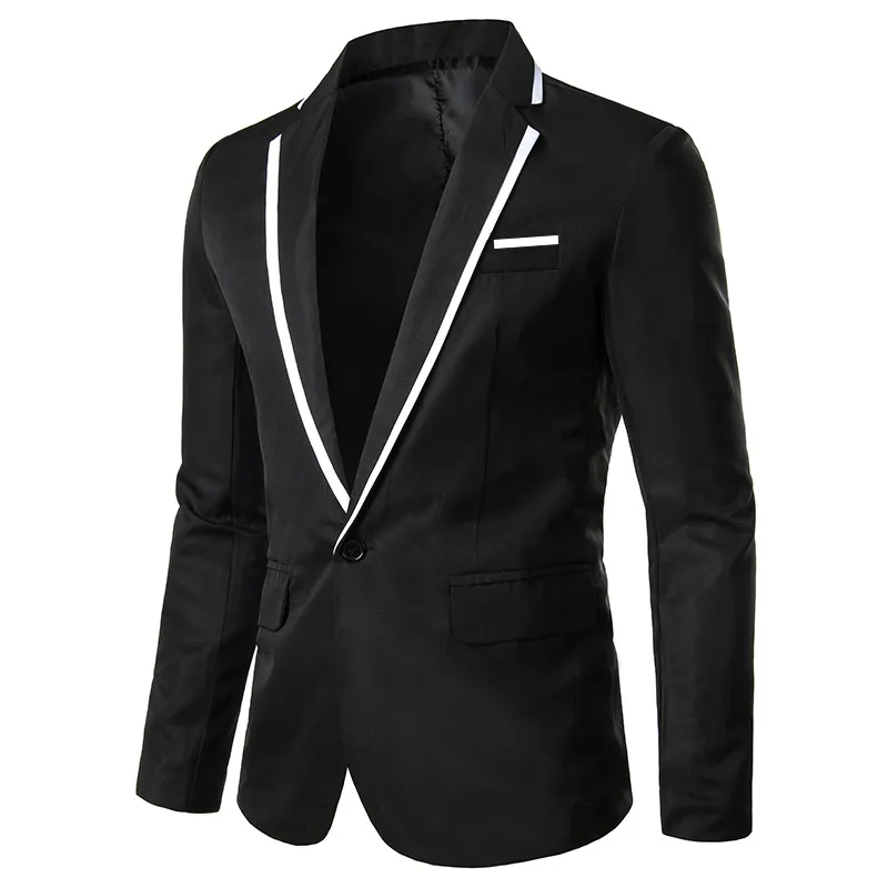 Trajes casuales de negocios para hombres, chaqueta ajustada, Blazer, traje de vestir, moda, nuevo