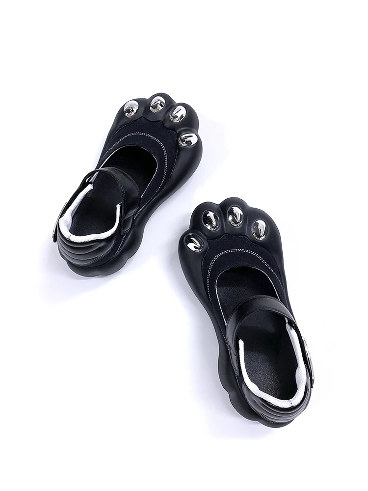 

Original Design Claw Shoes Women's 2026 New Thick Bottom Heightening Large Head Mary Janes Shoes Magic Tape Single Shoes