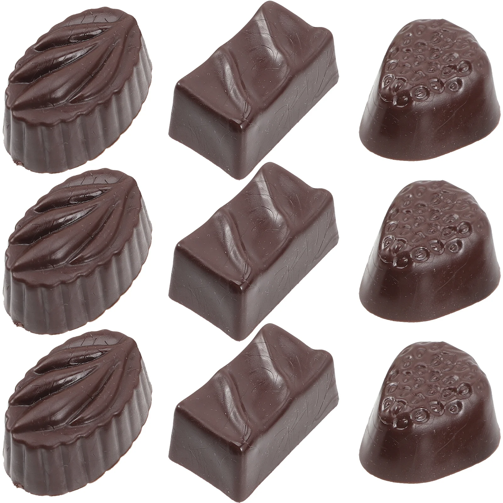 

9 Pcs Simulation Chocolate Model Toy Decorative Multi function Tabletop Fake Deep Color 3 Sets Lifelike Kids Education