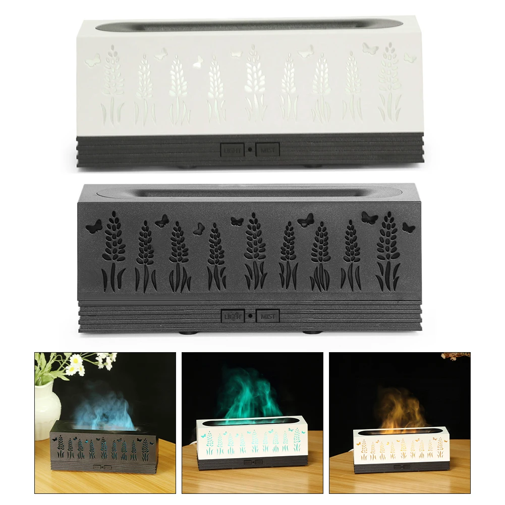 Humidificador para chimeneas, difusor y humidificador de 60ml con diseño de mariposa, luces coloridas, estufas cuadradas y versátiles para aplicaciones