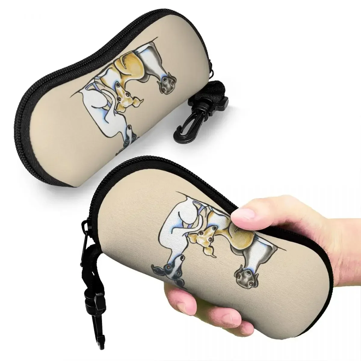 

Italian Greyhound Trio Sunglasses Case Zipper Whippet Sighthound Dog Shell Eyeglass Case Protective Box For Glasses