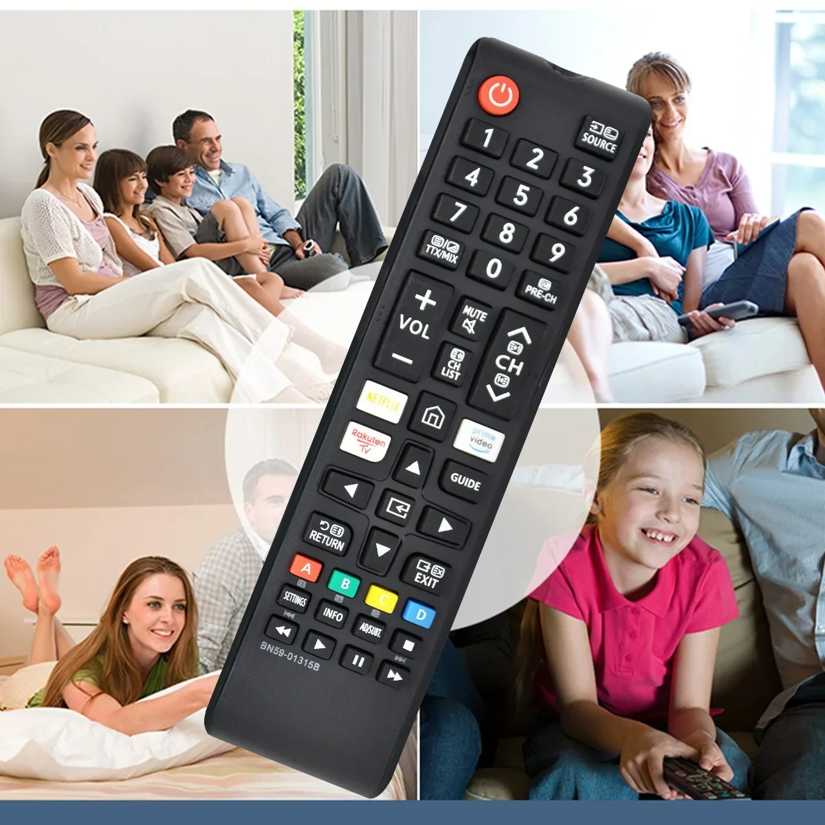 

Shortcut buttons Remote Control Compatible with Samsung TV UE43RU7100 UE49RU7100 UE50RU7100 UE55RU7100 UE75RU7100 UE43RU7105