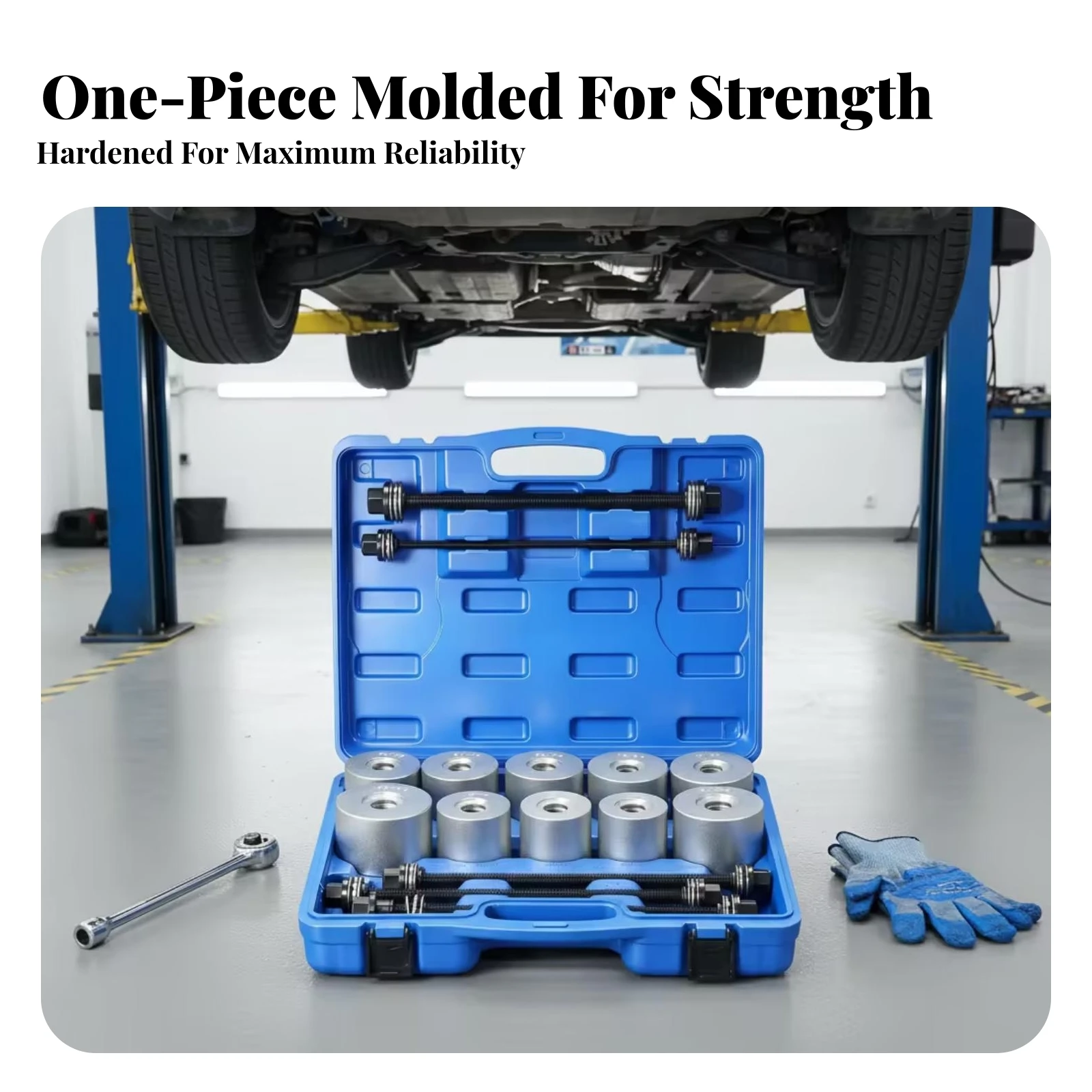 27 Pieces Molded Carrying Case Bushing Removal Tool Kit Vehicle Bushing Press Kit Long-Lasting for Auto Repair Workers