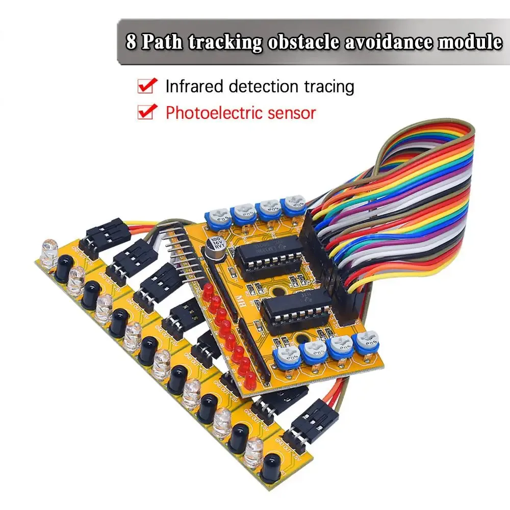 Eight Road 8 Channel Infrared Detector Tracking Transmission Line Obstacle Avoidance Sensor Module for Arduino Diy Car Robot