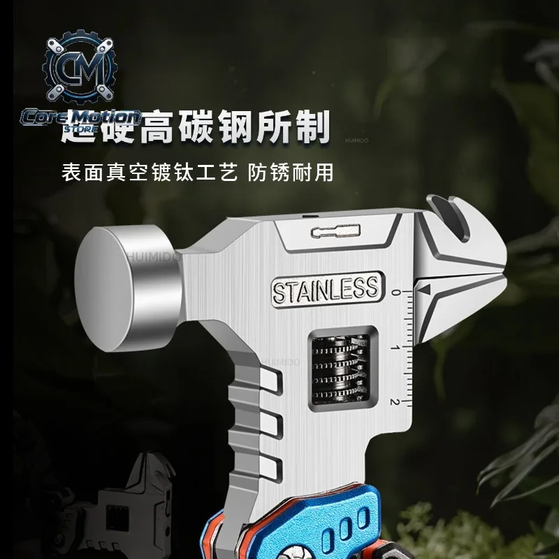 Outdoor Multifunctional Hammer Folding Combination Mini Tool Wrench Car Broken Window Portable Camping Tools Daquan