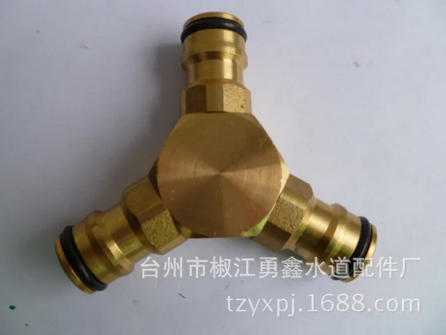 Copper tee nipple connector pacifier tap joint diversion water splicing accessory