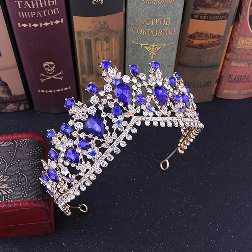 

Luxury Women Crown Bridal Zircon Headdress Handmade Alloy Rhinestone Hair Accessories Elegant Wedding Crown