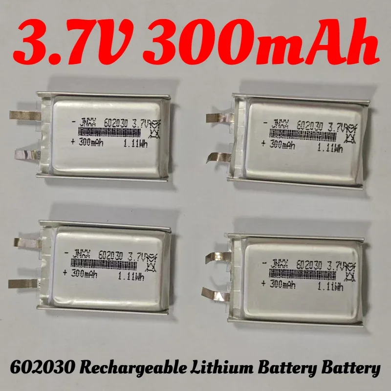 602030 300mAh Polymer Lithium Ion 3.7V Rechargeable Battery for Toys LED Light Bluetooth Speaker Self-Timer Tools DIY Batteries