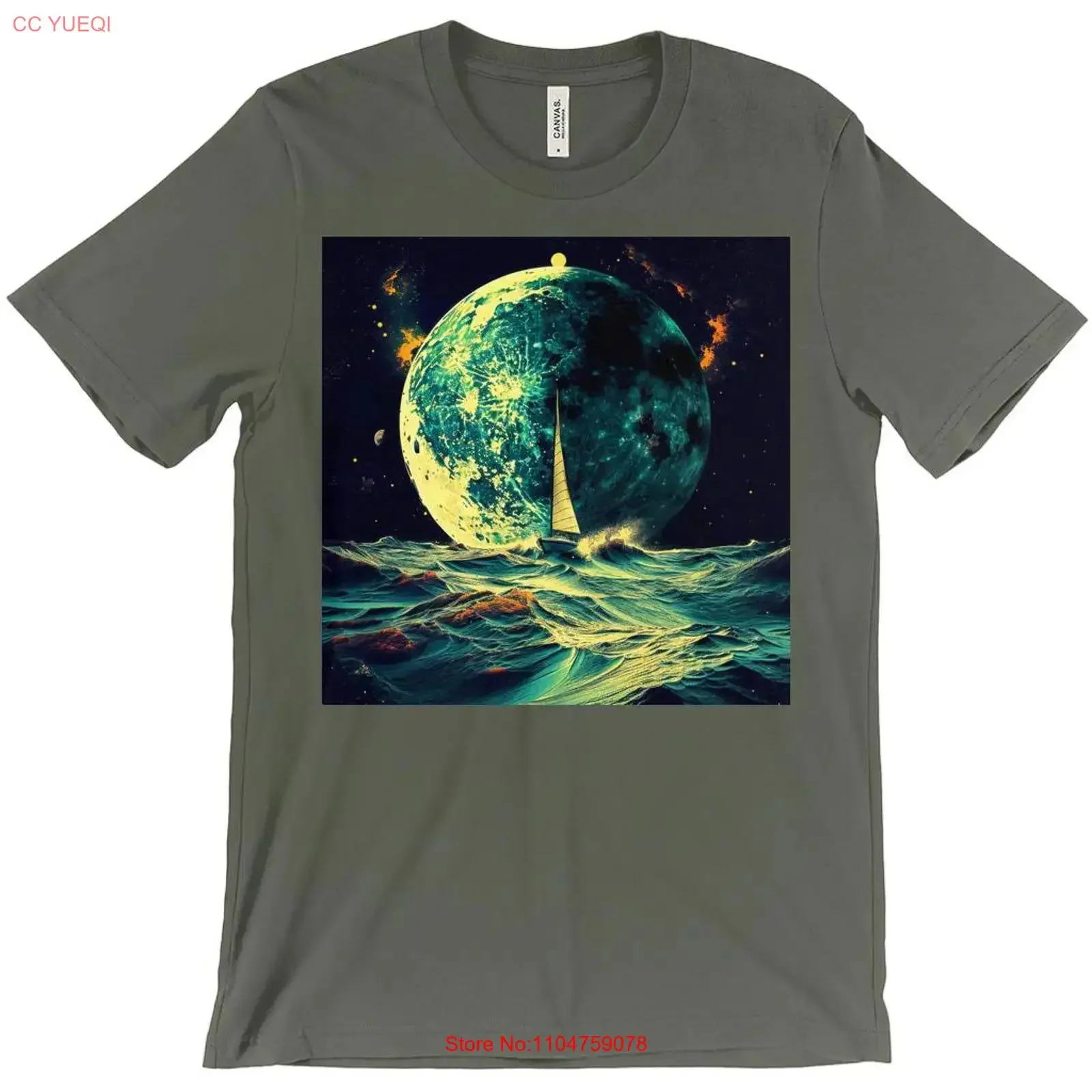 Cosmic Ocean Planet Art T Shirt vintage Washed Comfortable Unisex Stylish streetwear Soft Breathable homme Slightly Versatile
