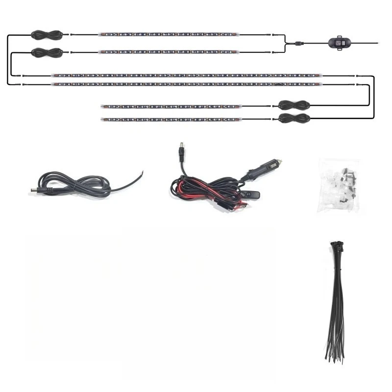 Car Underglow Light Kit Remote APP Control Flexible Dream Color Neon Car Underbody Light  Strip Atmosphere Lamp