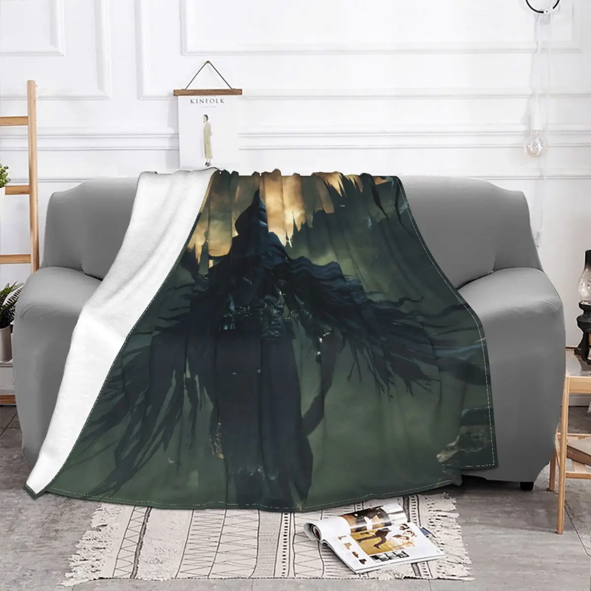 The Old Hunters Sickle Action Knitted Blankets Bloodborne Game Wool Throw Blankets Bedroom Sofa Lightweight Bedspread