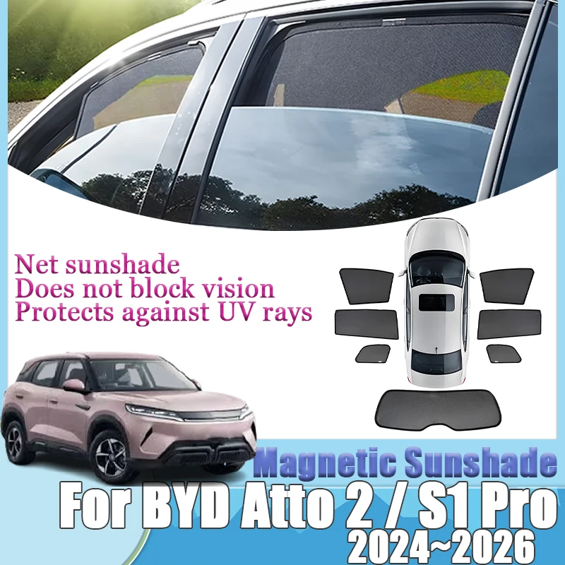 

Для BYD Atto 2 S1 Pro 2024 2025 2026 солнцезащитные козырьки с магнитной сеткой, козырьки, шторы, блокировка света, конфиденциальность, автоаксессуары