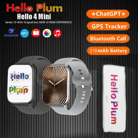 Hello 4 Mini Smart Watch Men Women 1.85inch Sport Watch Always-on Display Local Music Compass Chat GPT NFC 42MM Smartwatch 2025