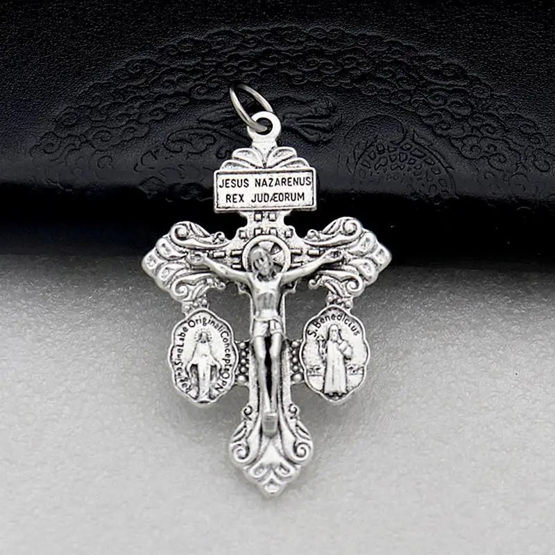 Retro Metal CrossPendant For Jewelry Making CrossPendant Praying Necklace Bracelets Jesus Crucifix Figurine Crafts CrossCharm