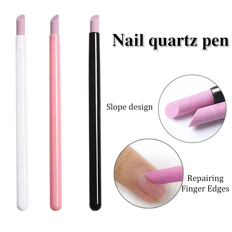 6PCS Nails Art Quartz Grinding Pen Nail Cuticle Scissors Dead Skin Remover UV Gel Polish Manicure Stick Files Accessories Tools