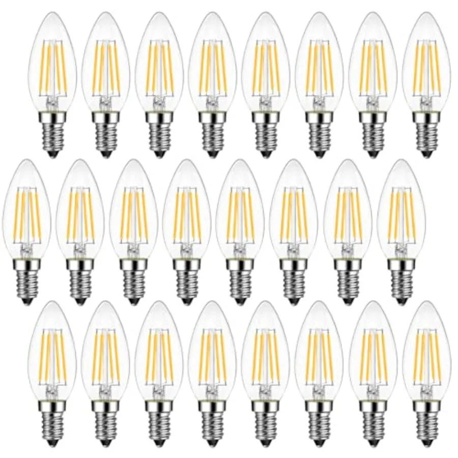 

Светодиодная лампа-филамент B11 с цоколем E14, 4.5 Вт (эквивалент 60 Вт), диммируемая, 2700K, теплый белый свет, декоративная лампа-свеча для люстры B