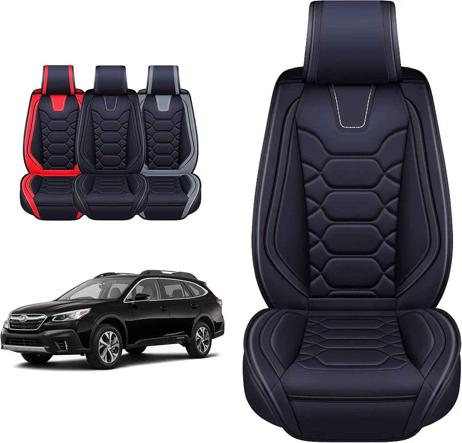 

Custom Fit Seat Covers for Forester/Outback/Legacy/Impreza/Crosstrek 2010-2025, Waterproof Durable Faux Leather Seat Protector C