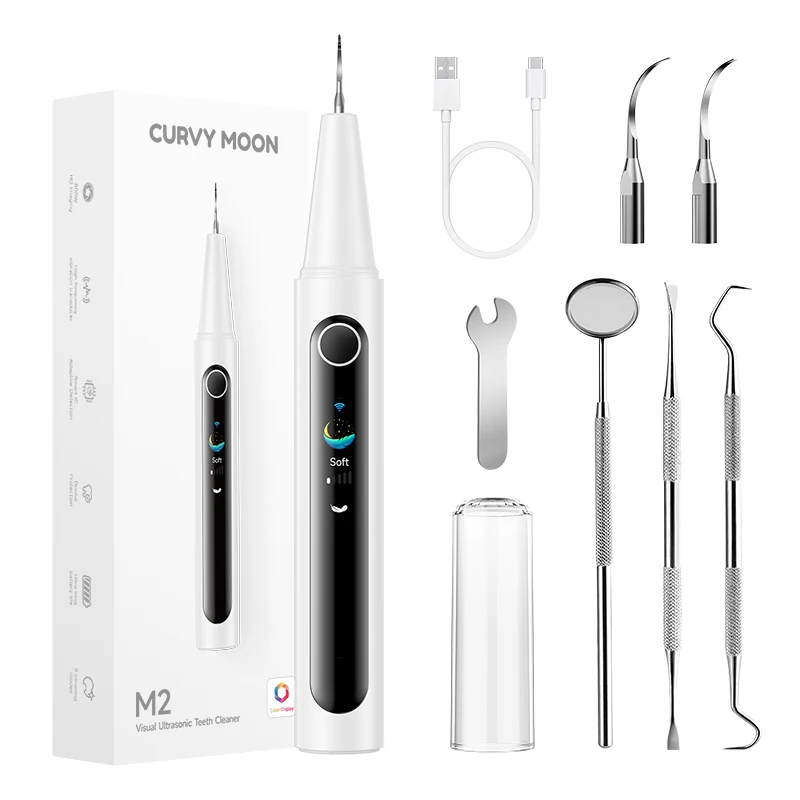 M2 Visible Ultrasonic Electric Teeth Cleaner 800MP 100° Wide-angle for Stains Teeth Plaque Tartar Calculus Remover Oral Care Kit
