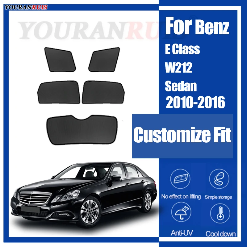 

For Mercedes Benz E Class W212 Sedan 2010-2016 Magnetic Customized Car Windows Sun Shade UV Protection Children Car Curtain Mesh