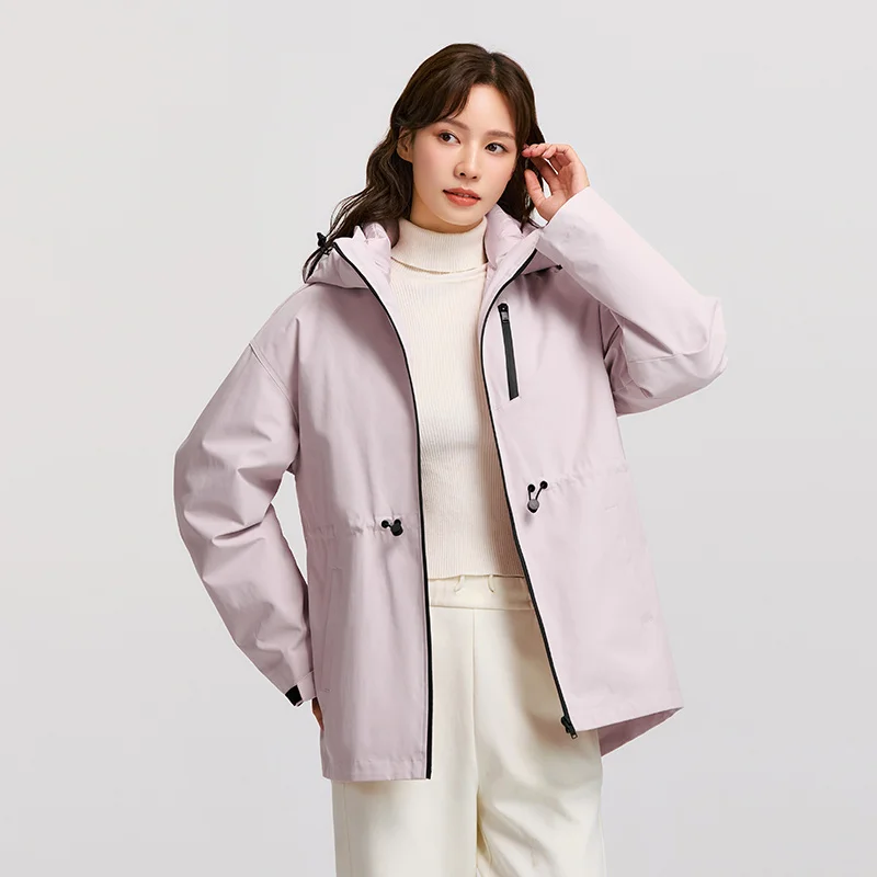 NONE Semir Daunenjacke für Damen, 2025, neuer zweiteiliger Drei-in-Eins-Wintermantel für Outdoor-Reisen, täglich, wasserdicht, ölbeständig, schmutzabweisend, Damen-Wintermantel 3