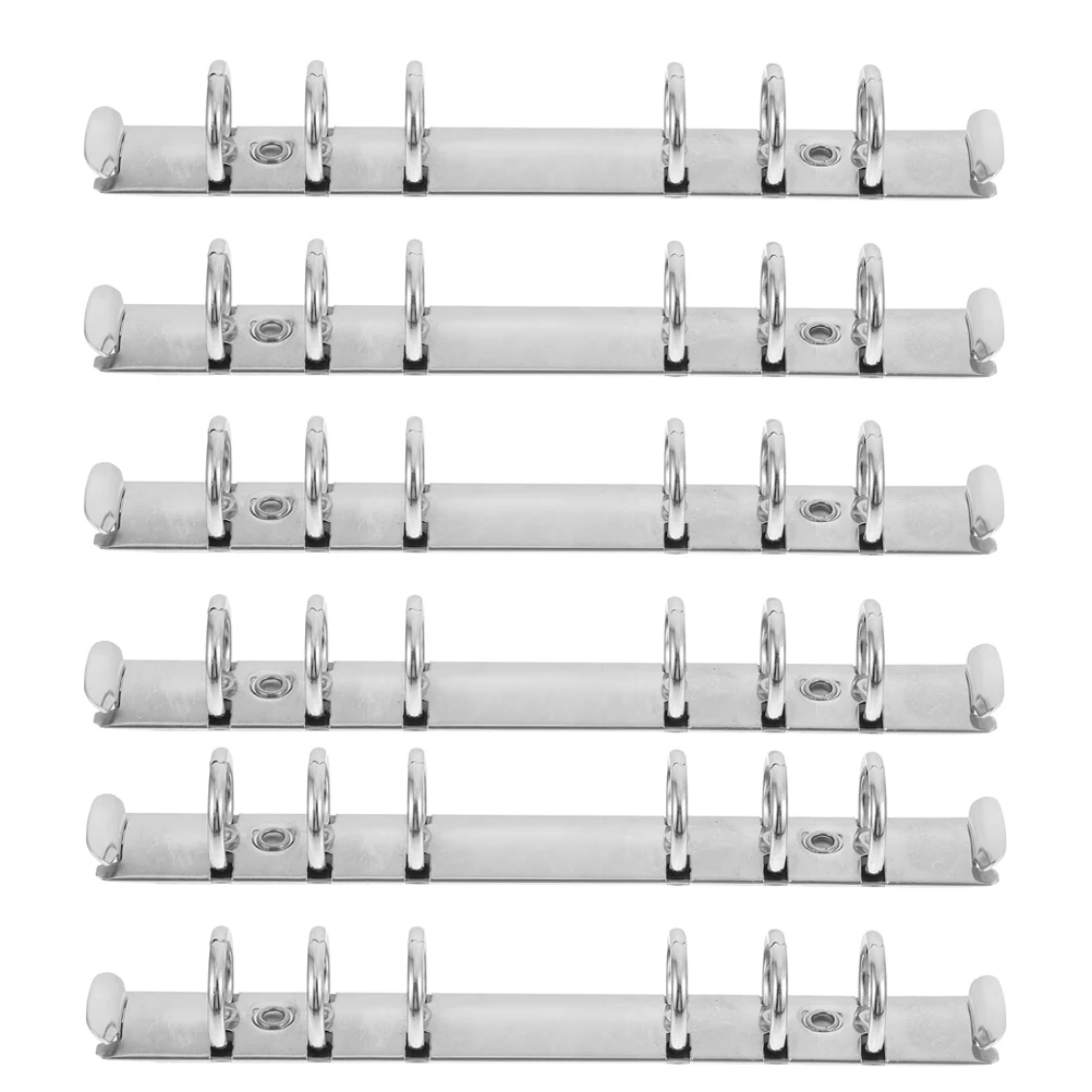 

6pcs Loose Leaf Binder Inner Core Silver Rings A6 6 Hole Office Accessories Metal Book Binder Decorative Clips Notebook