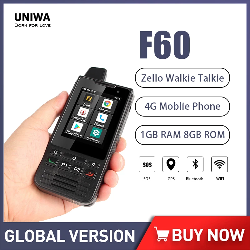 uniwa impermeavel zello walkie talkie android smartphone nfc celular 4g ptt 5300mah f60 28 a venda 01