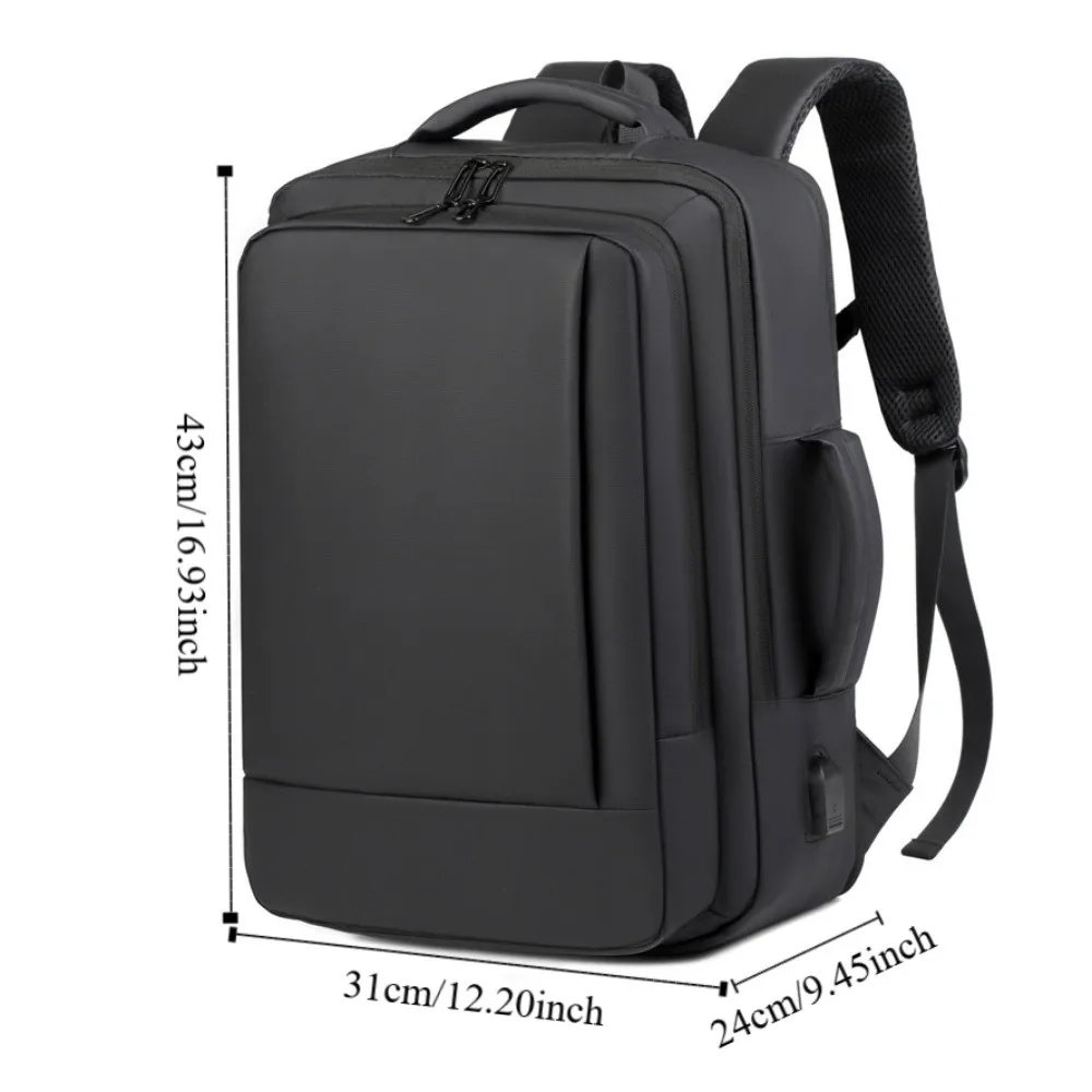 Fashionable Waterproof Business Trip Backpack Solid Color Large Capacity Shoulders Bag Breathable Men's Backpack Commute