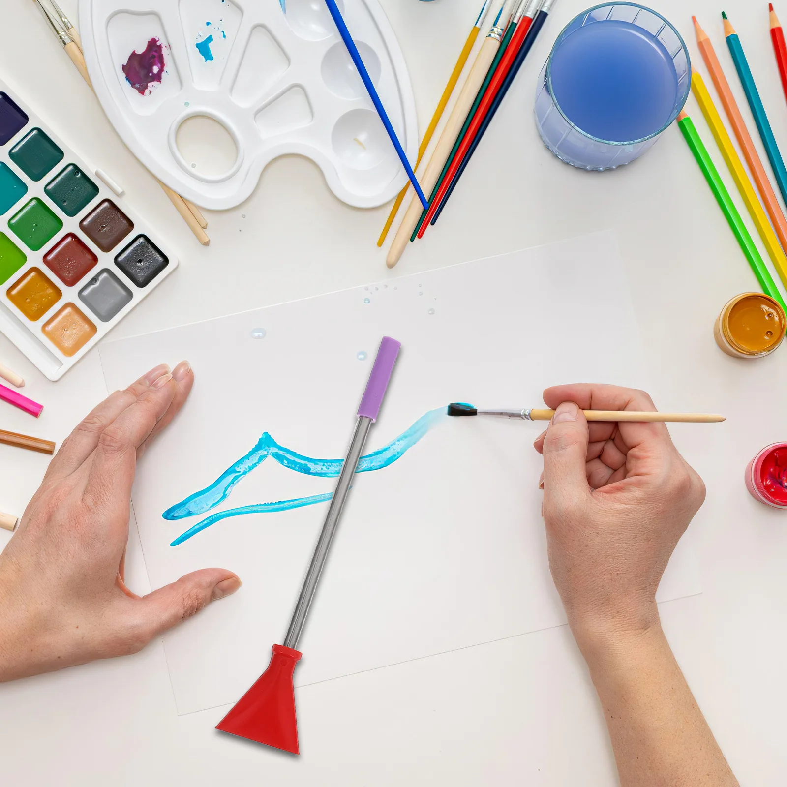 1-セットアクリルペイント注ぐツールストローブローノズルキットユーザーフレンドリーな流体制御ブルームダッチ注ぐ絵画用品