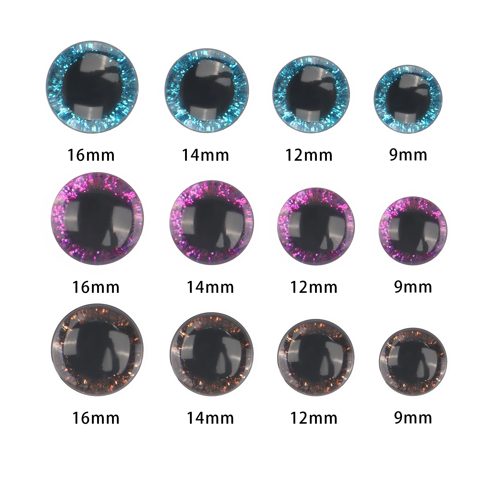 20Sets Plastic Multicolor Eye Sequins Doll Safety Eyes Round Eyeballs for DIY Toy Bear Cat Making Tools DIY Craft Accessories