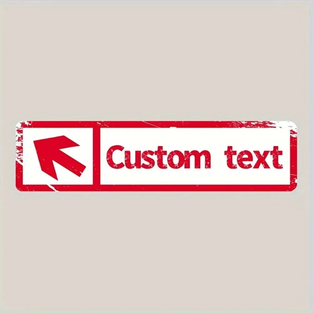 CIFbuy Customizable 40×10cm Direction Arrow Aluminum Plaque,Personalized Red White Custom‑Text Multi‑Scene Home Garage Wall Art