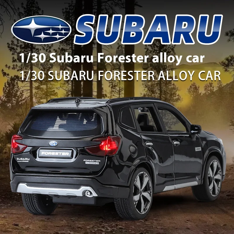 1:30 Subaru Forester Off Road SUV Vehicle Alloy Diecast Car Model Sound & Light Collect Hobby Decoration Holiday Gifts Present