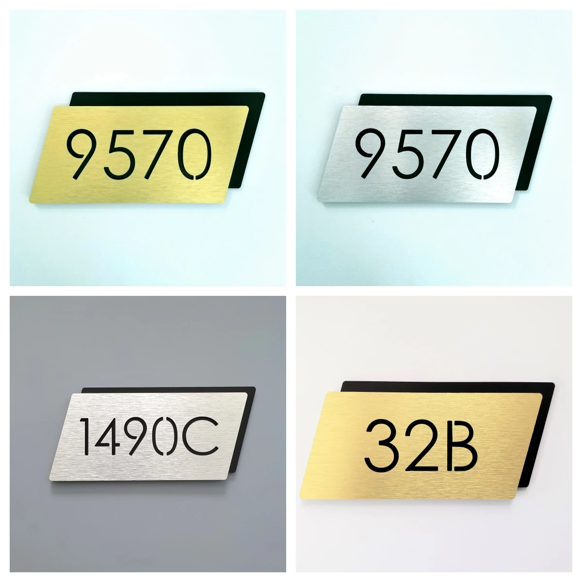 Custom Luxury Floating Aluminum Alloy Door 3D Digital Sign Room Address Plaque House Number Sign Plate Wall Outdoor Floor Name