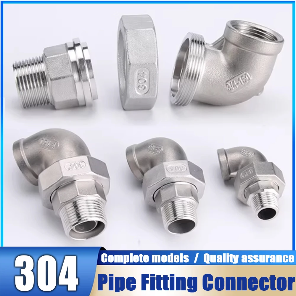 

Фитинги для труб из нержавеющей стали 304, угловые соединители BSPT (1/4, 3/8, 1/2, 3/4, 1, 1-1/4, 1-1/2, 2 дюйма), с внутренней и наружной резьбой, для воды, газа, масла