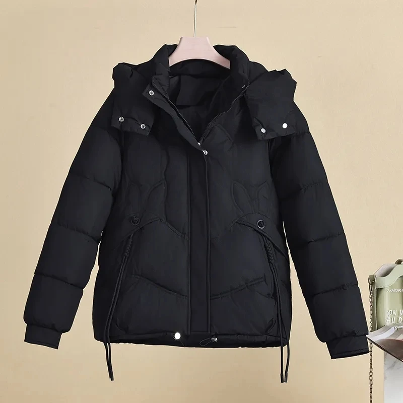 2025 New Fashion Winter Parkas Women Hooded Short Down Cotton Jacket Female Thick Warm Casual Parka Ladies Outerwear Tops