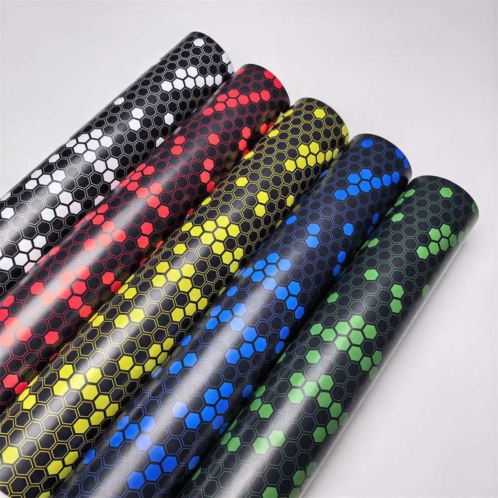 Vinilo Adhesivo Hexagonal para Autos, Diseño de Panal de Abeja, Rollo de Vinilo Decorativo para ATV, Bicicleta, Computadora, Laptop, Motocicleta