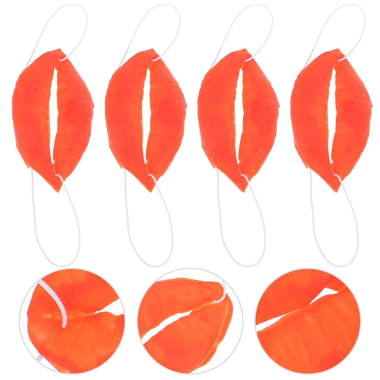 4 Pcs Performance Props Costumes Lip Plumper Plastic LED Mask Halloween Sausage Mouth