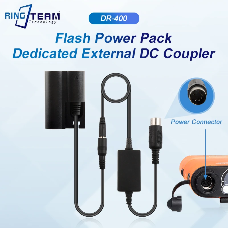 DC Coupler + Male Flash Power Cable 5.5*2.5mm for DR-E2 BP-511 DR-400 ACK-E2 Fits Canon 5D 10D 20D 20Da 30D 40D