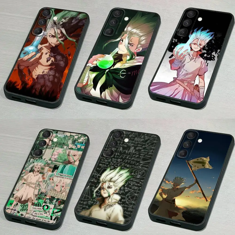 

Dr S-Stone Phone Case For Samsung S 25,24,23,22,30,21,10,9,Ultra,Plus,Lite,FE,4,5G Black Soft Case