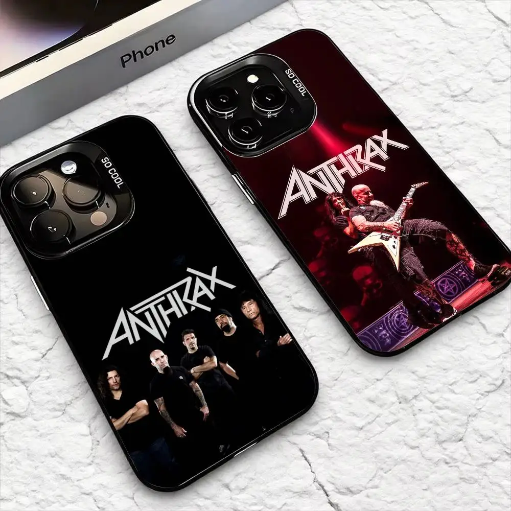 band A-Anthrax For iPhone 16,15,14,13,12,11,8,7,Pro,Max,Plus,Mini,XS,SE Anti Fall Black Matte Hard