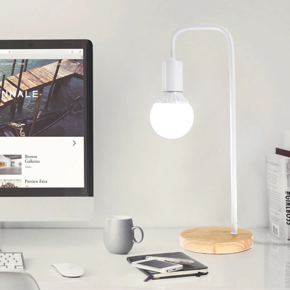 

Modern Desk Lamp Eye Protection Table Light Wooden Base Bright Space Bedroom Office Gift Stable Performance Perfect
