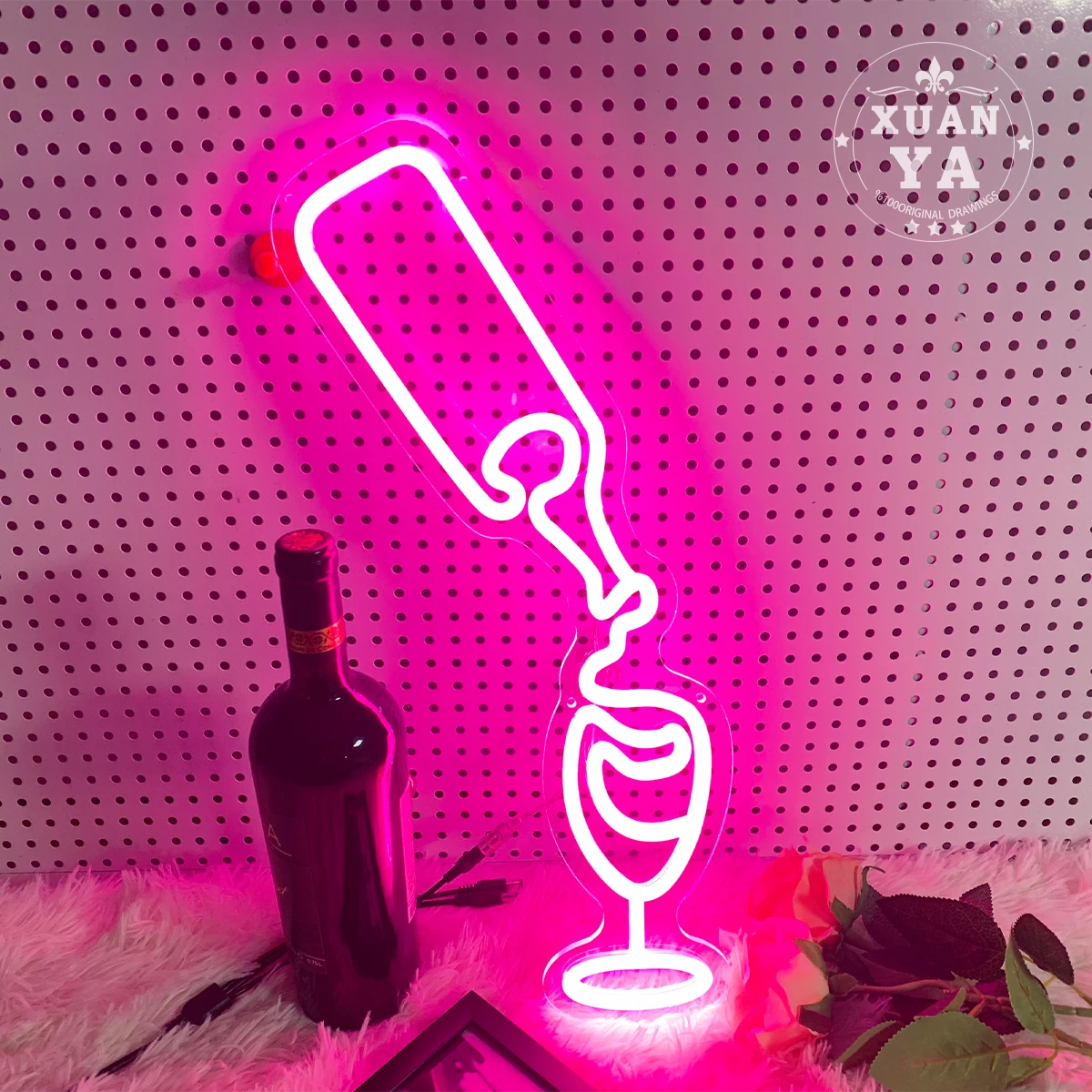 Pour the wine modelling neonlamp is suitable for the bar restaurant nightclub atmosphere light decoration creates the atmosphere