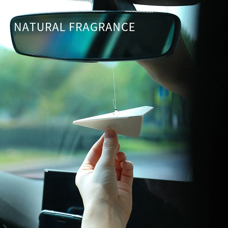 Creative Paper Aircraft Model Hanging Car Paper Fragrances Perfume Rearview Mirror Hanging Fragrances Household Interior Perfume