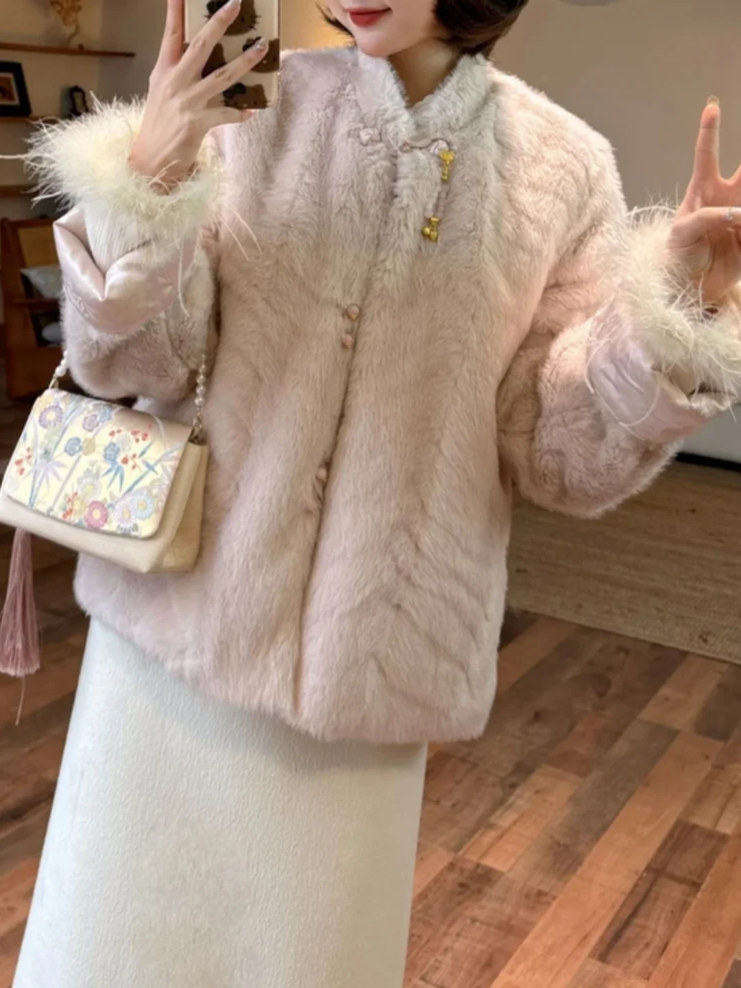 

Двусторонняя утепленная женская зимняя куртка из овечьей шерсти, свободный крой, дышащая, на молнии, повседневная, с открытым передом