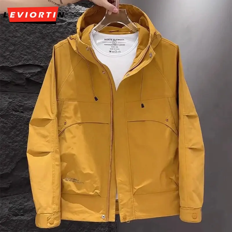 

Мужская весенняя модная тенденция 2025, универсальная повседневная простая свободная молодежная однотонная красивая рабочая одежда с капюшоном Rascal