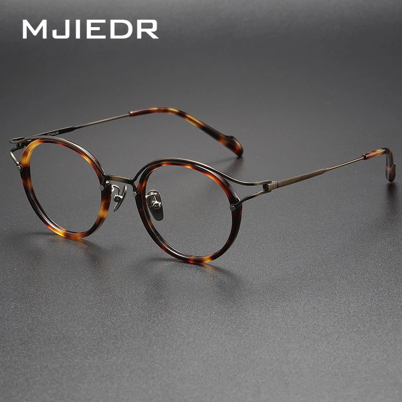 

Top Quality Designer Handmade Acetate Titanium Prescription Glasses Frames Men Women Vintage Round Myopia Eyeglass Frame Eyewear