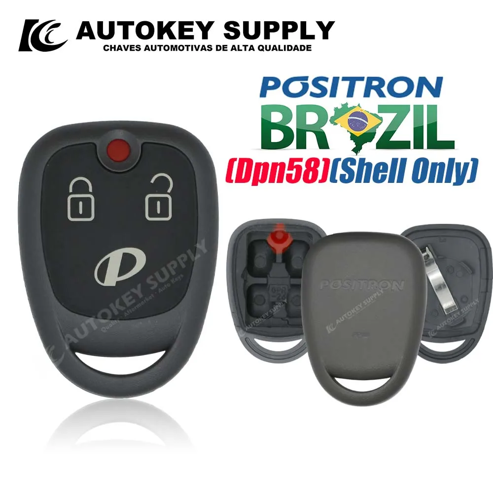 Autokeysupply AKBPS187 DPN58 Shell إنذار ضد السرقة 2 زر التحكم مع مشبك البطارية لـ Positron Flex