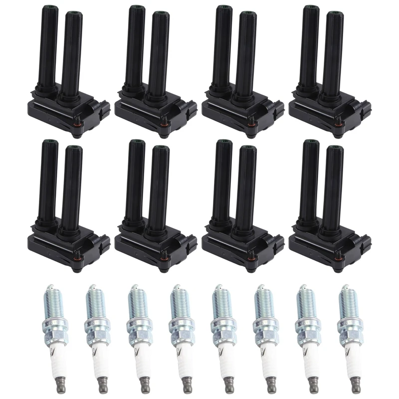 Set Of 8 UF504 Ignition Coil&Spark Plug Parts For Dodge Ram 1500 2500 Durango 5.7L V8 Charger Durango Chrysler 300 LFR5AIX-11