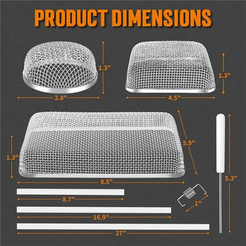 شاشة تنفيس الفرن ABAH-RV، غطاء فتحة تهوية سخان شاشات الحشرات للتخييم بما في ذلك أداة التثبيت ومطاط السيليكون #6
