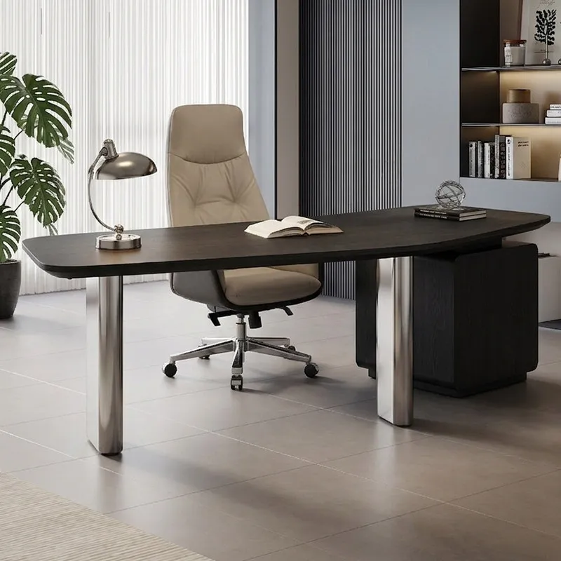 YFY Italian minimalist desk study computer table workbench light luxury high-end special-shaped solid wood desk