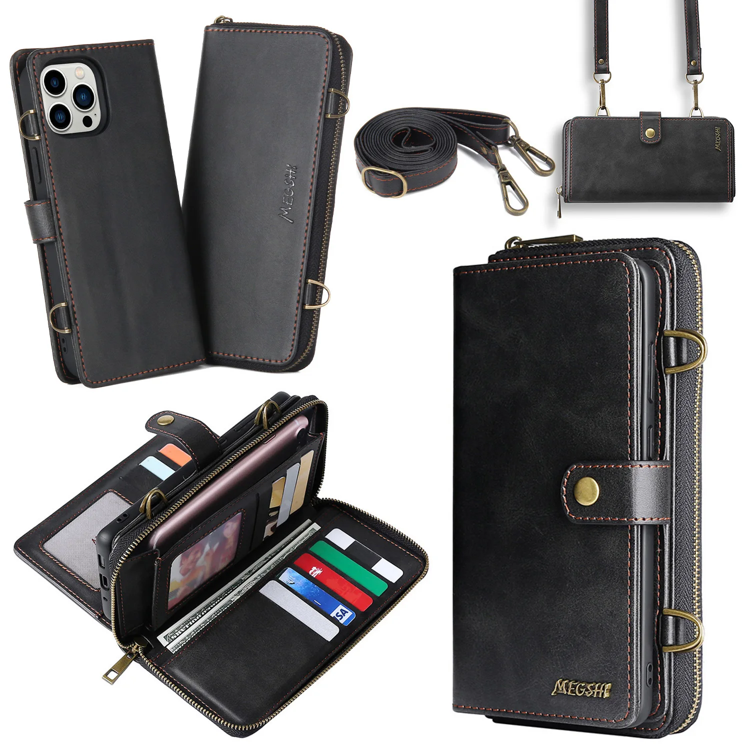 

High Grade Luxury Card Slots Wallet Cases For Iphone Air 17 16 15 14 13 Plus 12 11 Pro Xs Max X XR 8 7 SE Case Phone Bag Cover